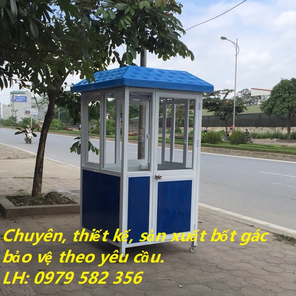 Bốt gác khung thép vuông 1m2 có bánh xe